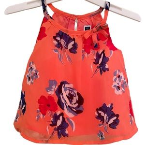Janie and Jack Coral Floral Tank, sz 6-12 months.